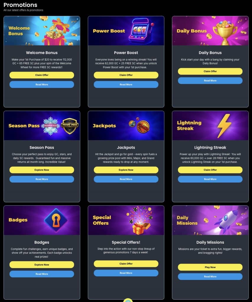 Spinfinite Casino Promotions