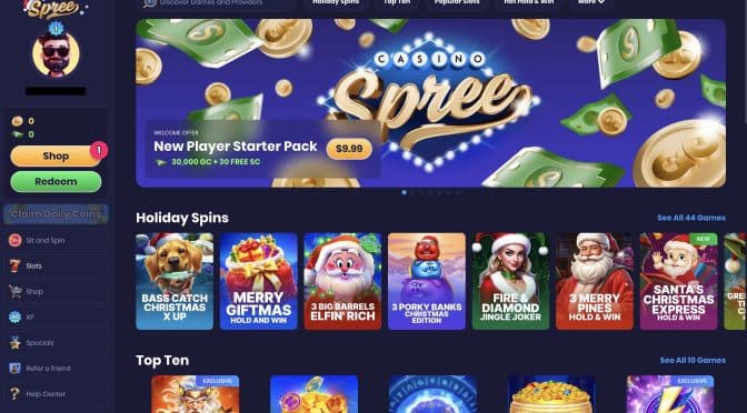 Spree Casino Homepage